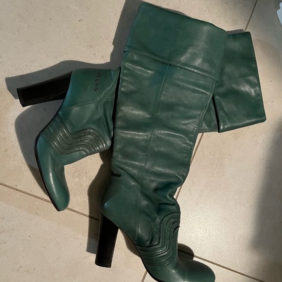 Miss Sixty Authentic Italian Leather Green High Heel Boots size 41 (9.5) - Picture 8 of 8